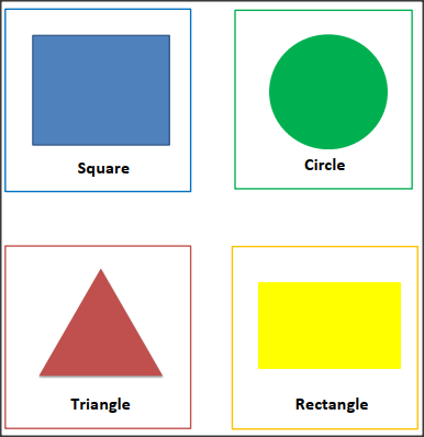 SHAPES FLASH CARDS with Colors-Square, Circle, Triangle, Rectangle for kindergarten