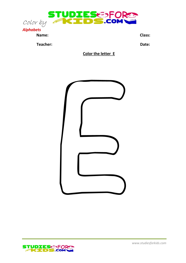 alphabet coloring pages kindergarten - Letter E