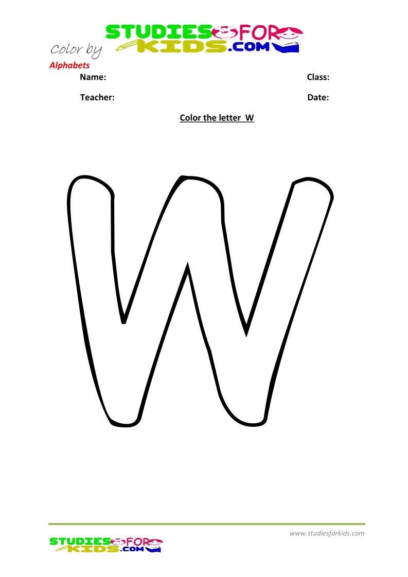 alphabet coloring pages preschool worksheets -letter w