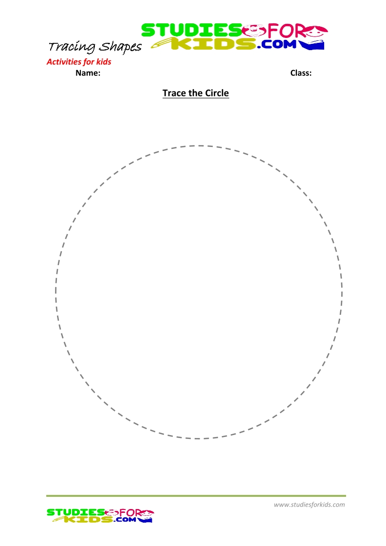 tracing shapes worksheet for kindergarten - A circle