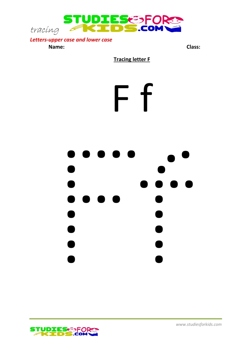 worksheets for tracing letters upper and lower case  F .pdf
