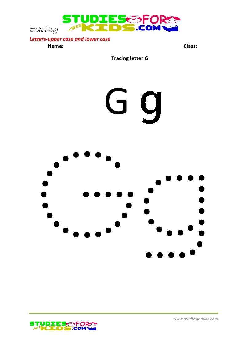 worksheets for tracing letters Letter upper and lower case  G .pdf