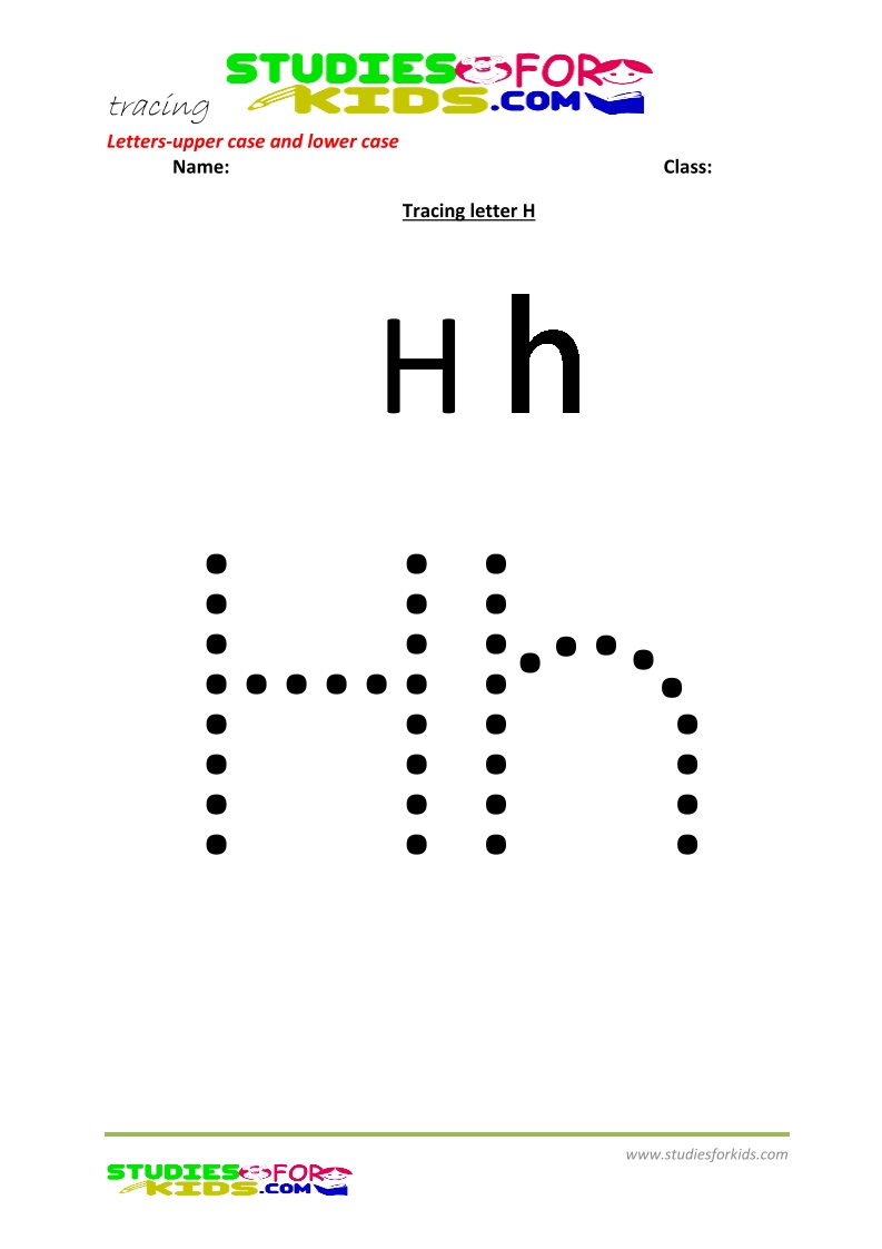 worksheets for tracing letters  upper and lower case  H .pdf