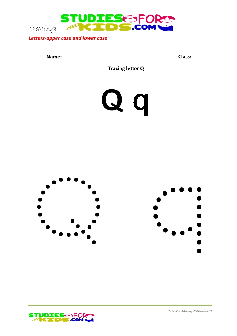 worksheets for tracing letters  upper and lower case Q .pdf