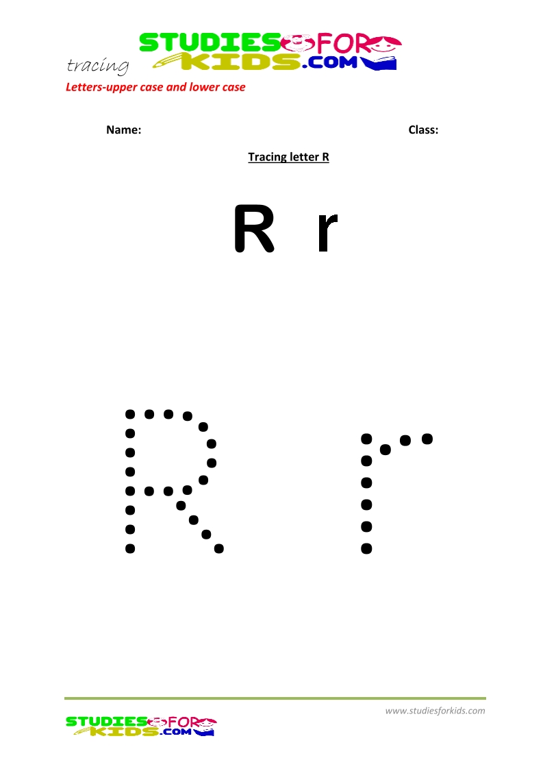 worksheets for tracing letters  upper and lower case R .pdf