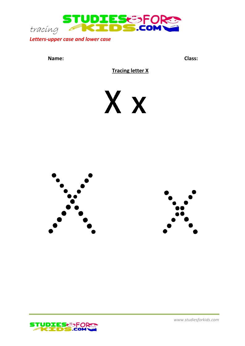worksheets for tracing letters big and small letter  X .pdf