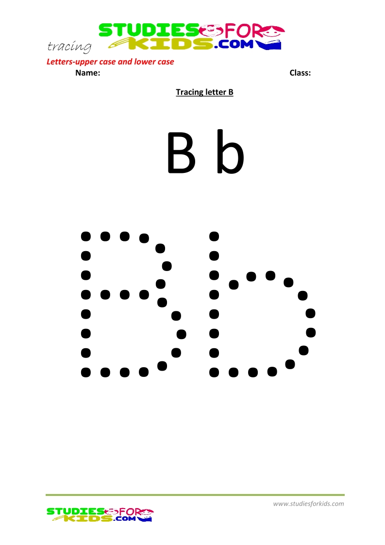 worksheets for tracing letters Letter upper and lower case  B .pdf
