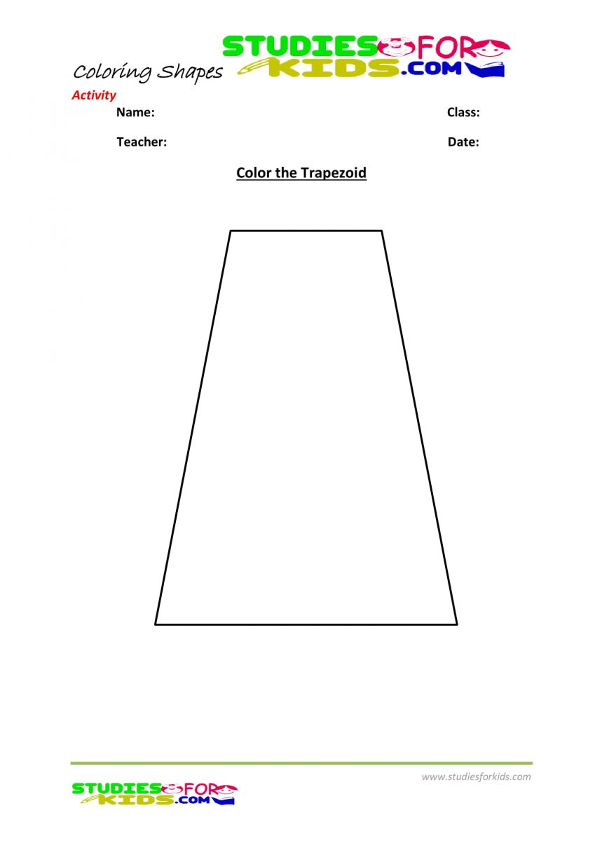 Coloring shapes pages pdf -Color the Trapezoid