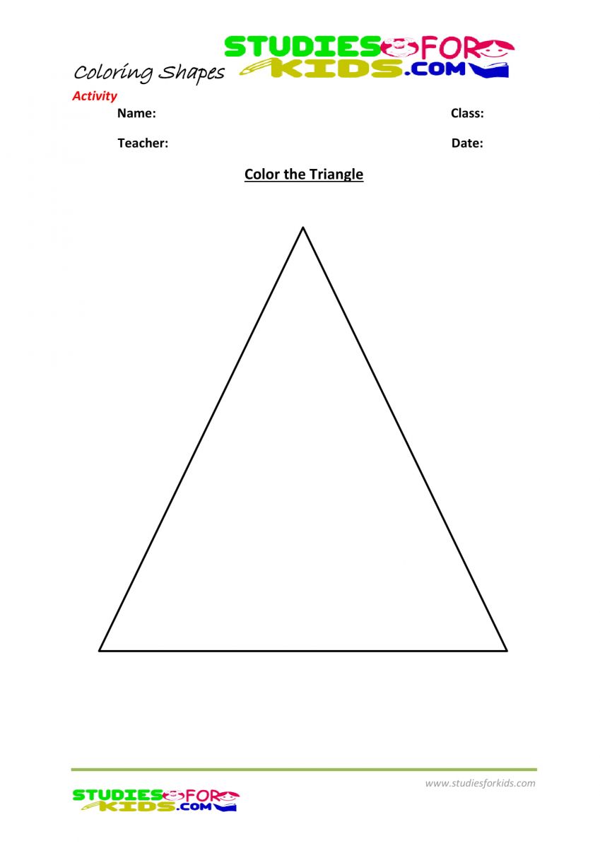 Coloring shapes pages pdf -Color the Triangle