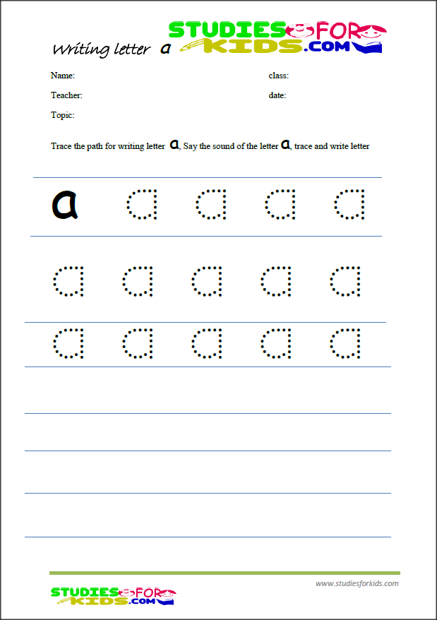 Free kindergarten writing worksheets printables PDF- letter A to Z