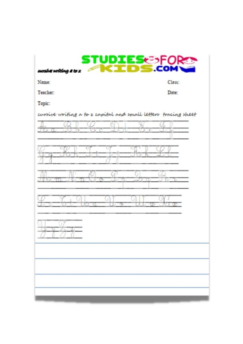 Free printable printable cursive writing worksheets pdf small and capital letters tracing