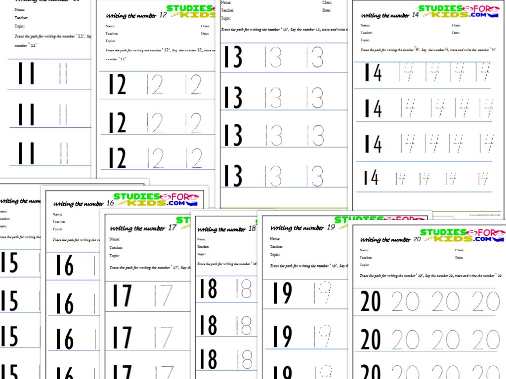 Printable Preschool number worksheets