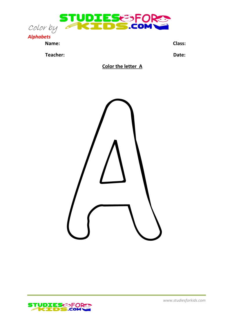 alphabet coloring pages - letter A