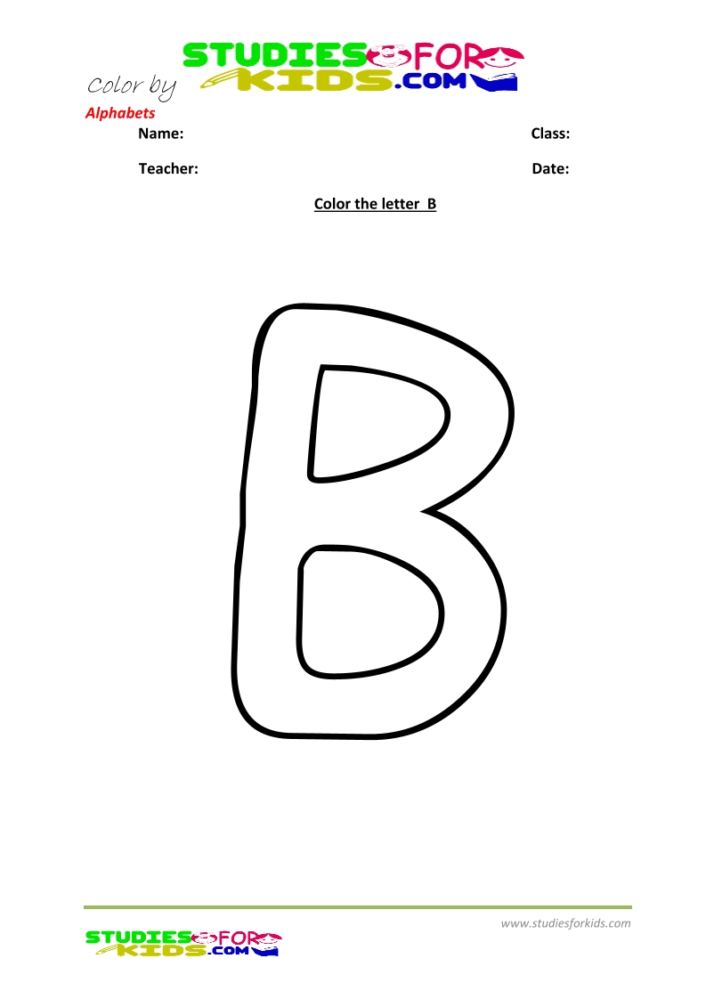 alphabet coloring pages -letter B