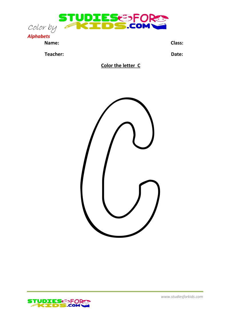 alphabet coloring pages preschoolers- Letter C