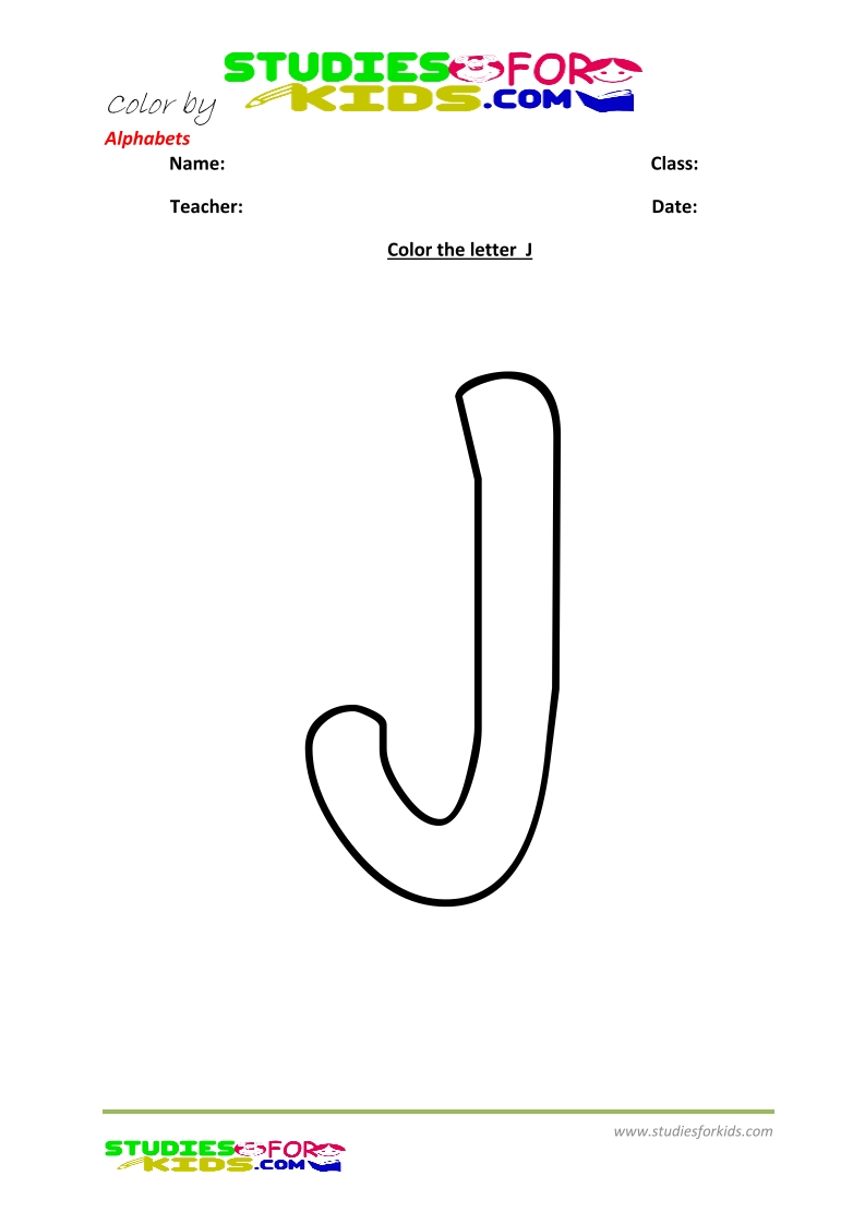 Alphabet letter J coloring pages- Letter J