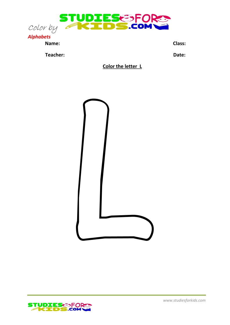 alphabet coloring worksheets for kindergarten-letter  L
