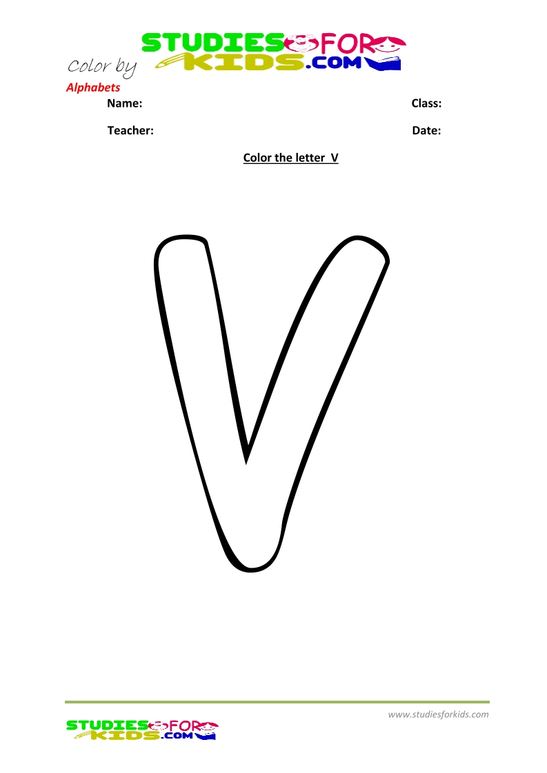 alphabet coloring pages preschool worksheets -letter V