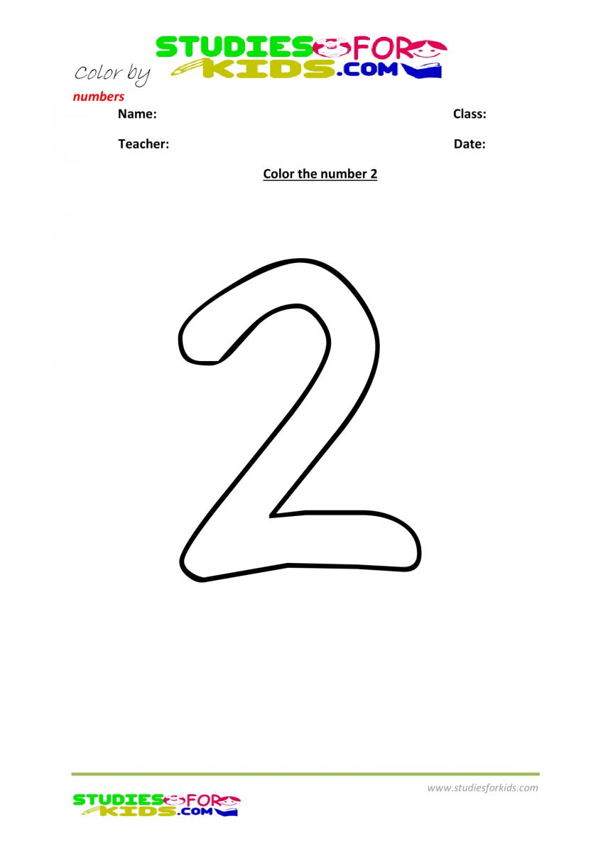 colour by number worksheet 2