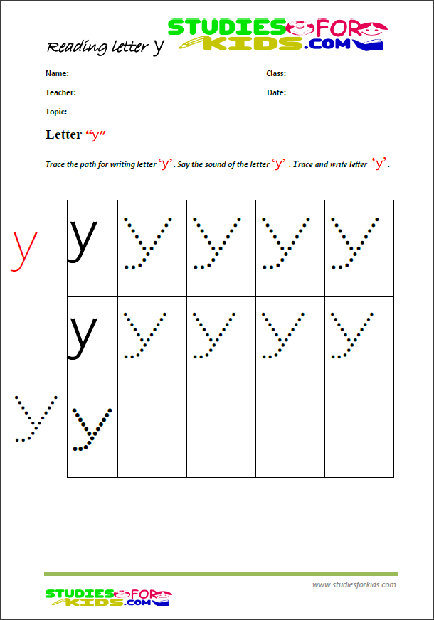 cursive writing worksheets free printable letter Y