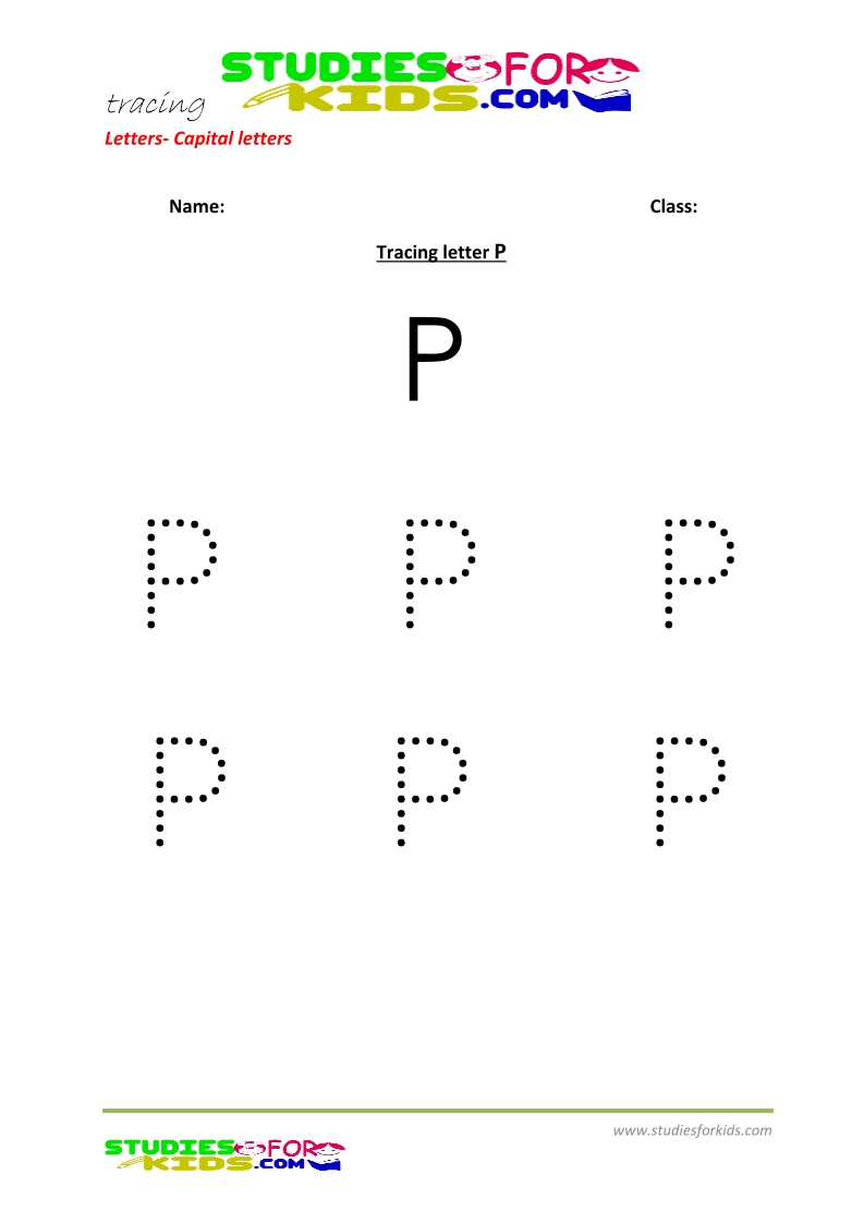 Free printable preschool worsheets tracing letters upper case - P .pdf