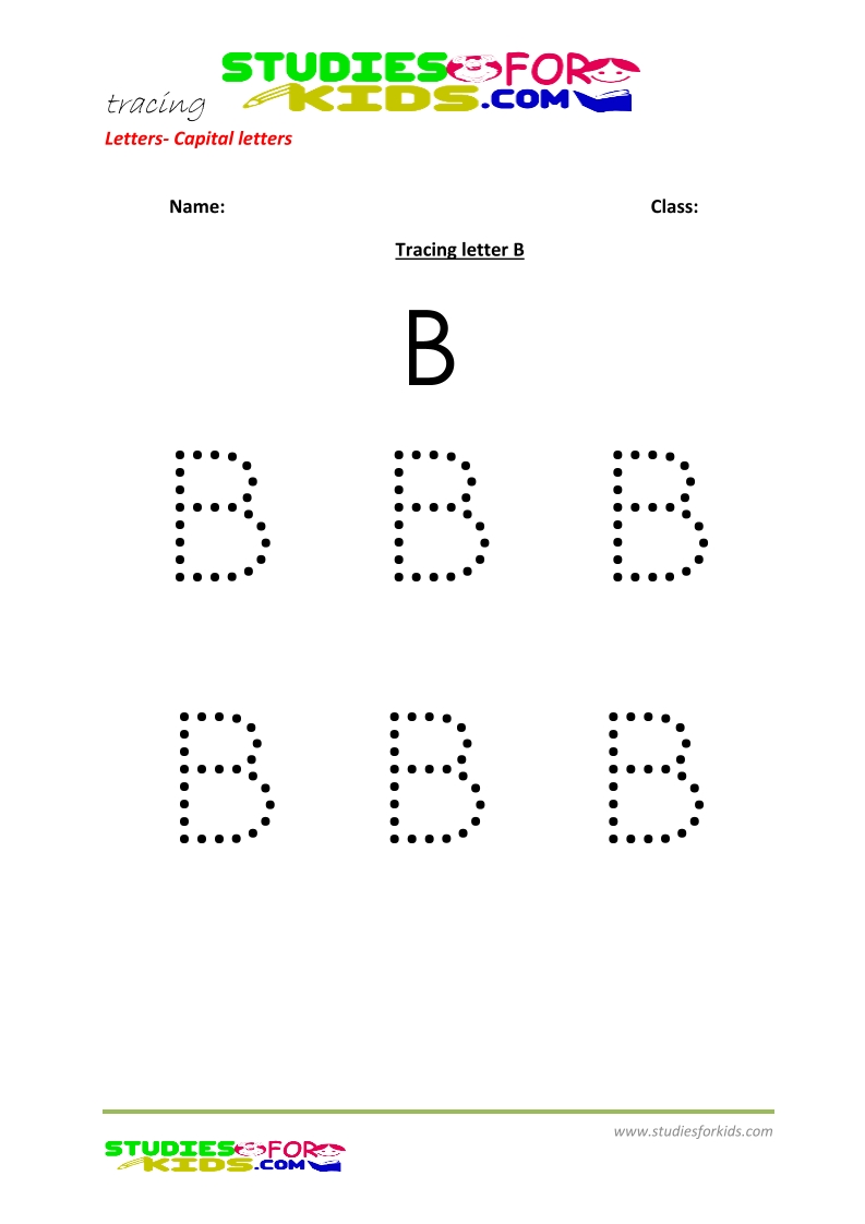 Free printable preschool worsheets tracing letters- B pdf