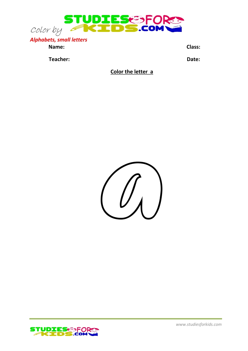 small letter coloring pages printable- letter a