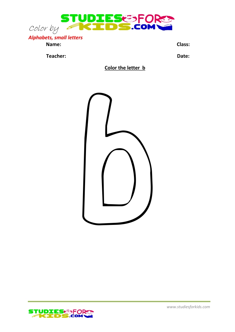 small letter coloring pages printable- letter b