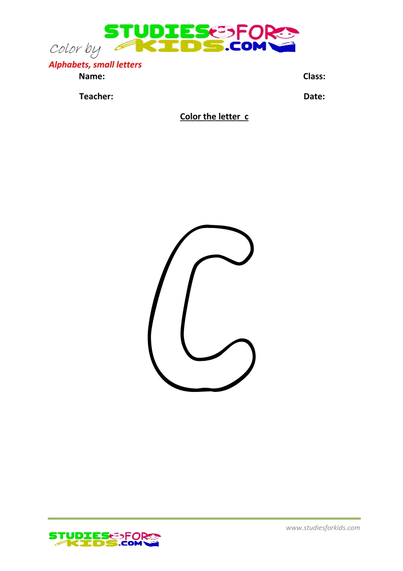 small letter coloring pages printable- letter c