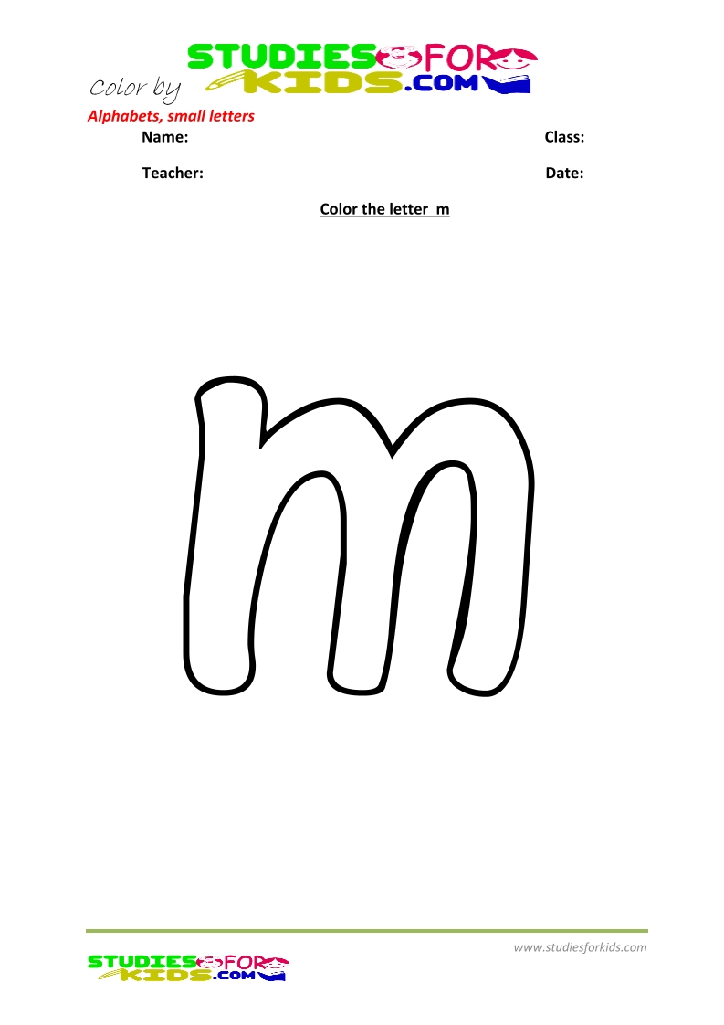 small alphabet letter coloring pages printable- letter m