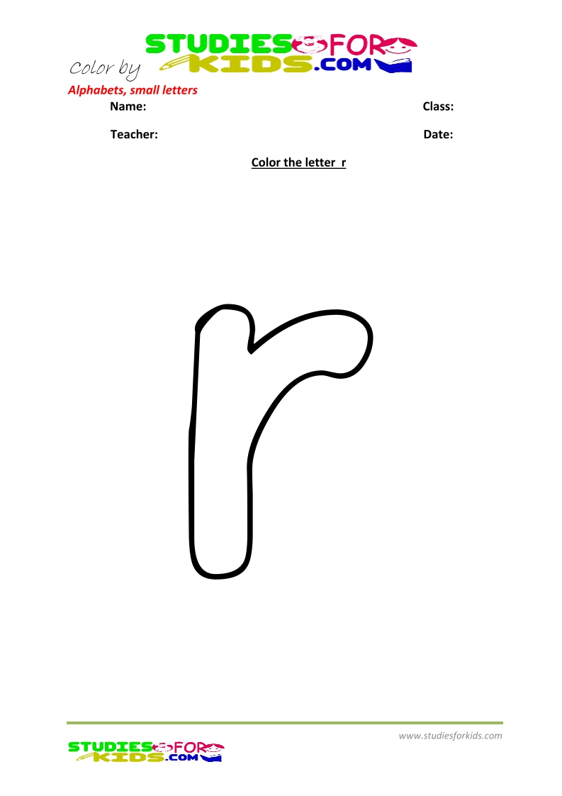 small alphabet letter coloring pages printable- letter r