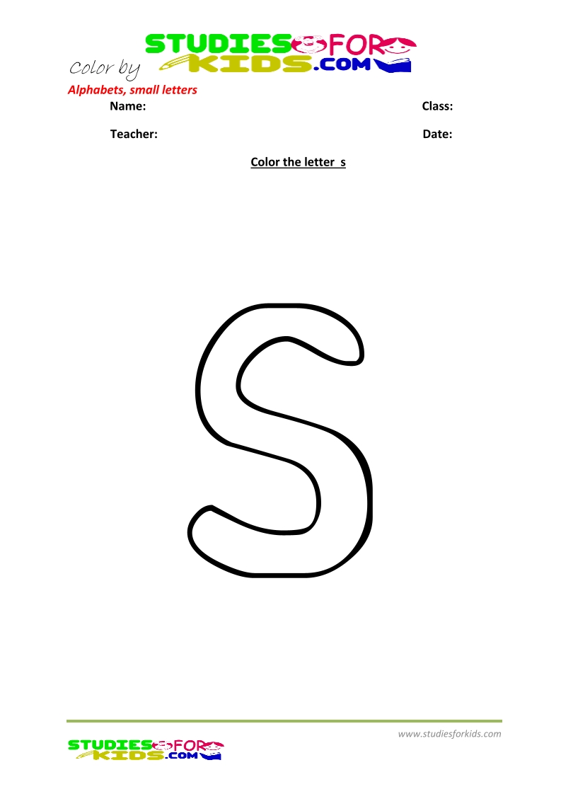 small alphabet letter coloring pages printable- letter 5