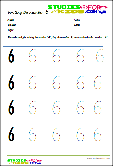 Number 6 counting worksheet pdf