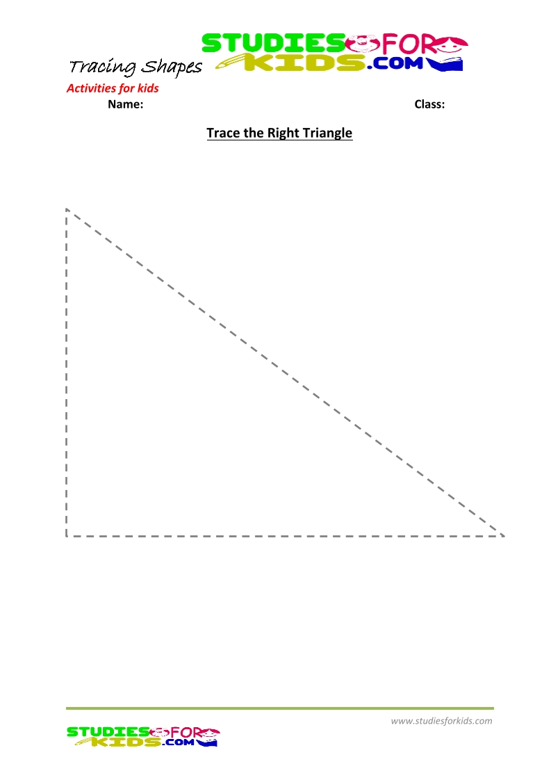 tracing shapes worksheet for kindergarten trace the triangle