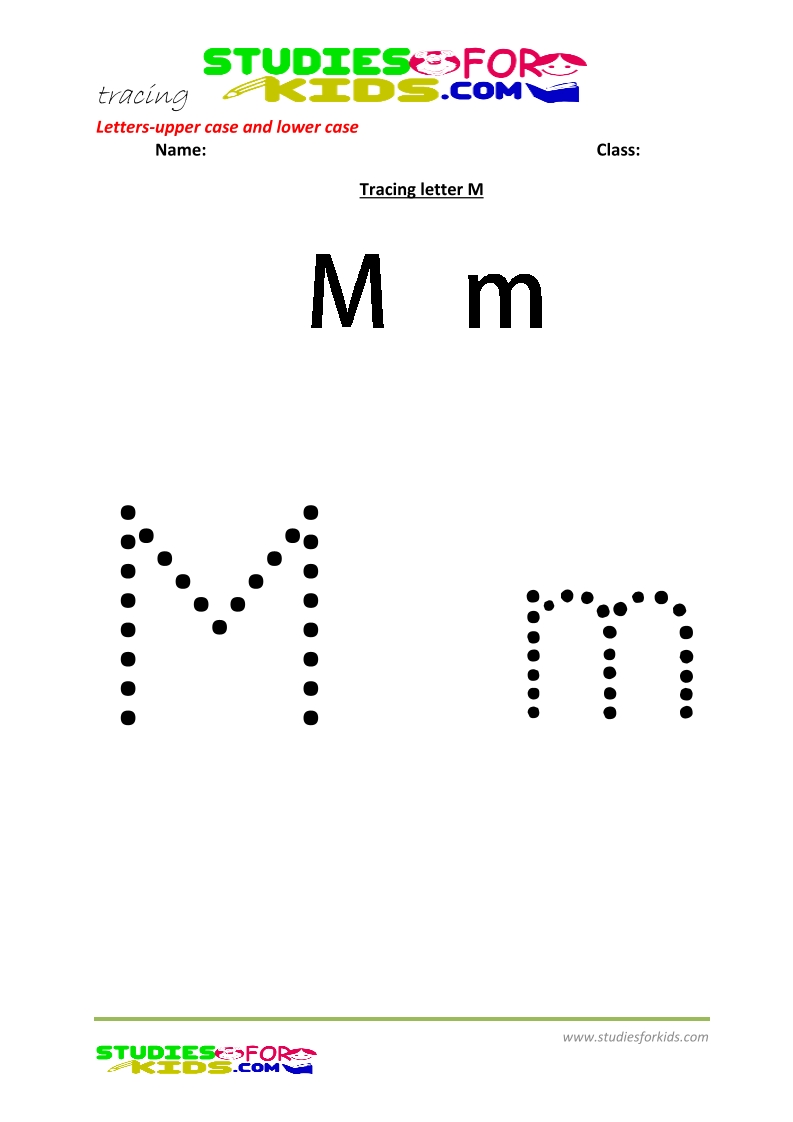 worksheets for tracing letters  upper and lower case M .pdf